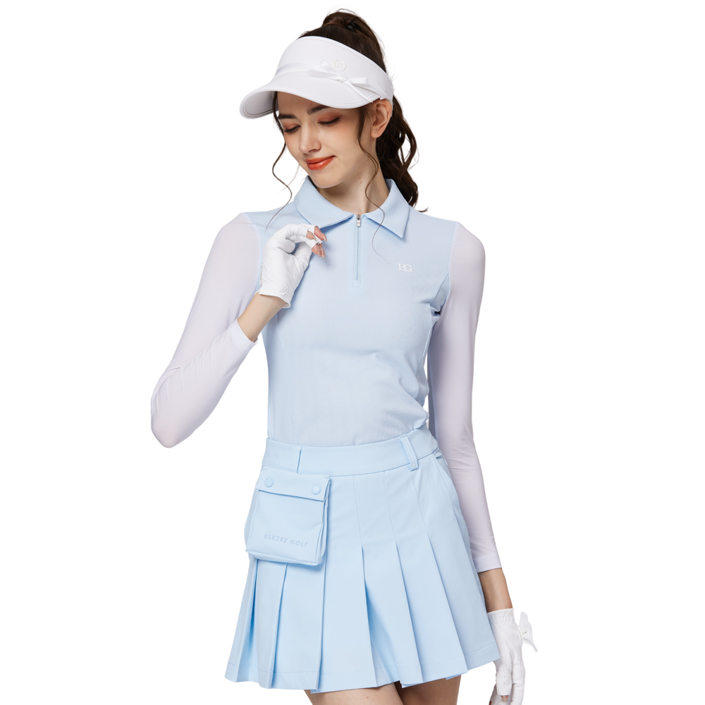 Zippered lapel ice silk sun protection sleeves