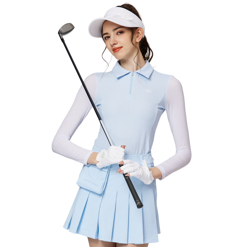 Zippered lapel ice silk sun protection sleeves