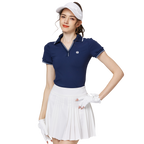 V領收腰女短袖上衣