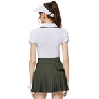 V領收腰女短袖上衣