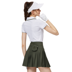 V領收腰女短袖上衣