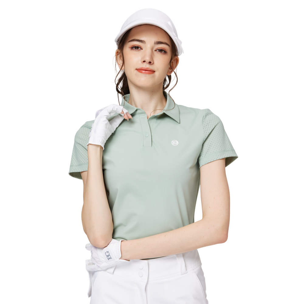 Baju lengan pendek berkolar bernafas untuk wanita