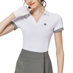 Baju lengan pendek wanita leher V