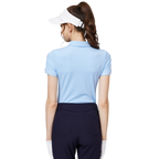 Jacquard fabric collared short-sleeved top for women