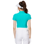 Baju lengan pendek kolar jacquard bercorak berlian