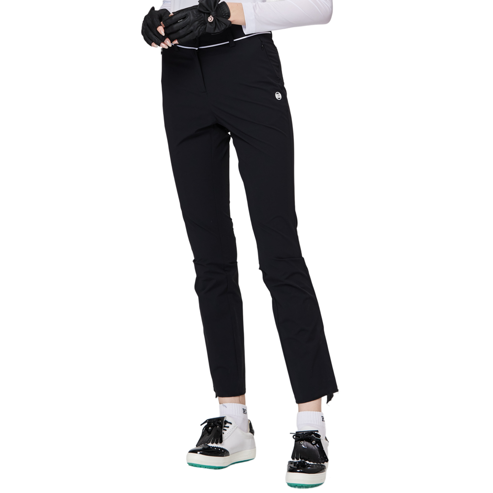 Thin elastic waist split women's trousers