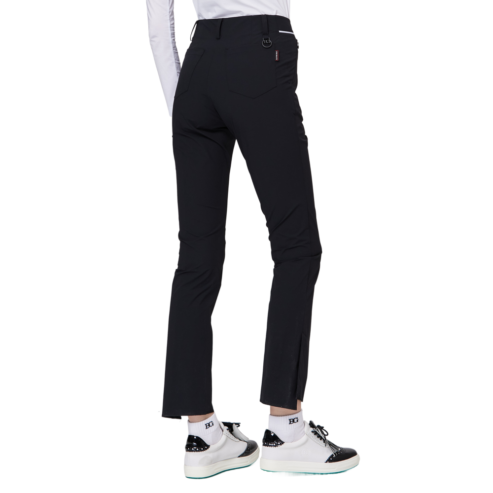 Thin elastic waist split women's trousers