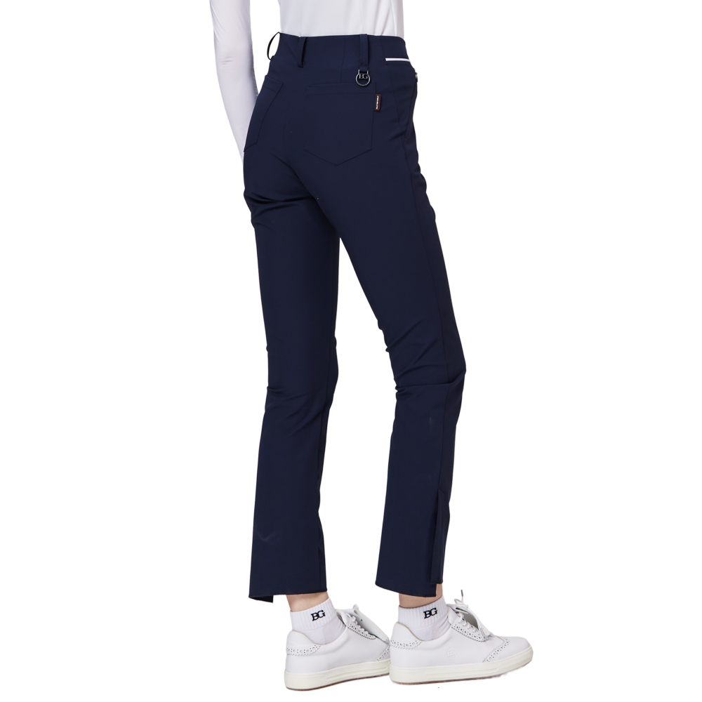 Thin elastic waist split women's trousers