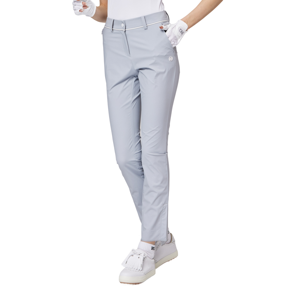 Thin elastic waist split women's trousers