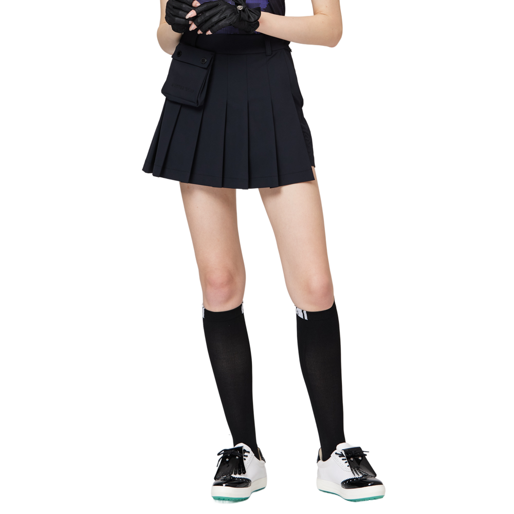 高腰寬折女短裙