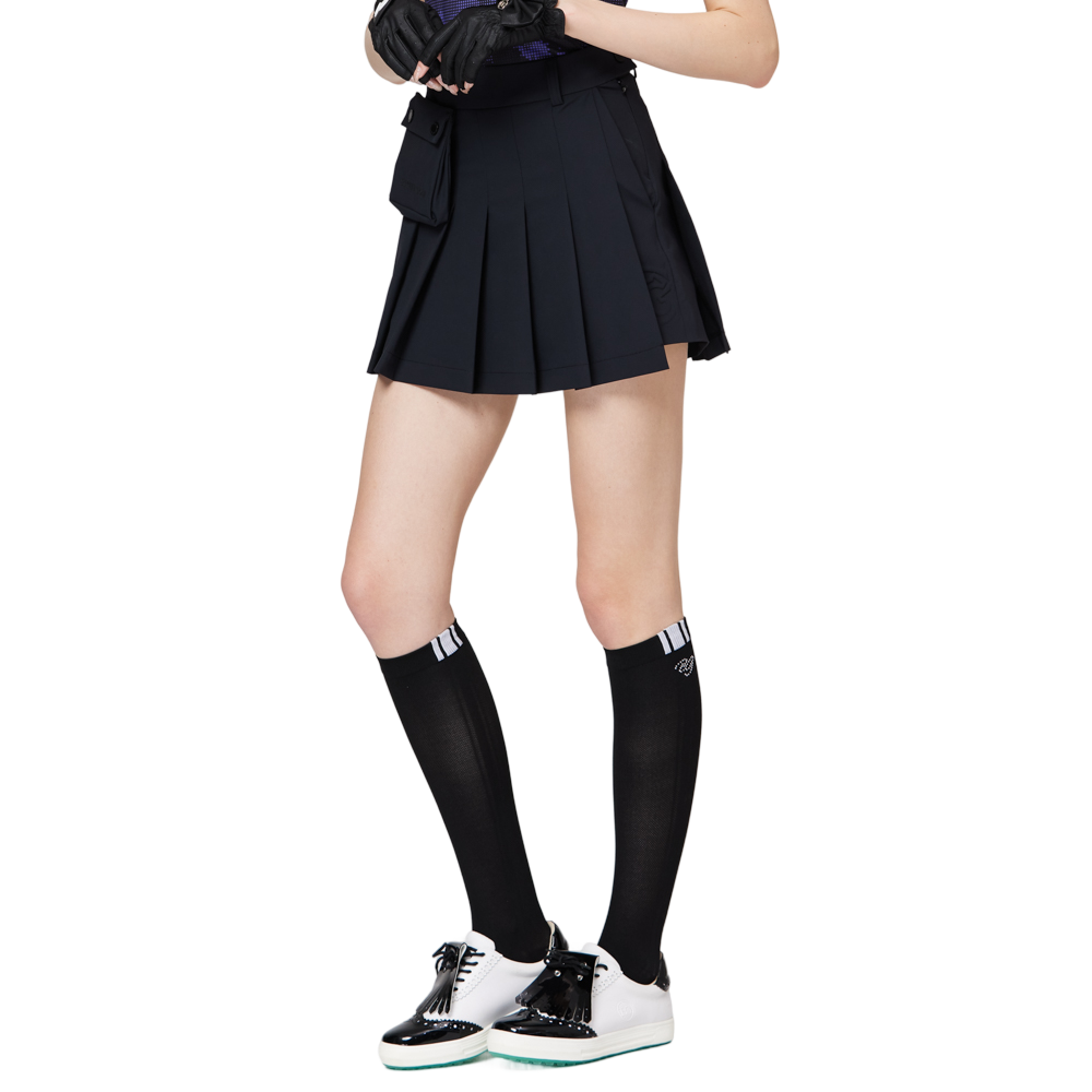 高腰寬折女短裙