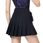 Skirt pendek wanita berlipat lebar berpinggang tinggi