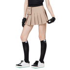 Skirt pendek wanita berlipat lebar berpinggang tinggi