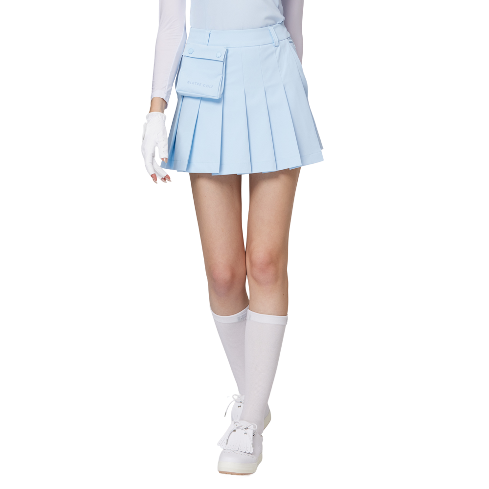 Skirt pendek wanita berlipat lebar berpinggang tinggi