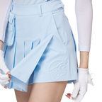 Skirt pendek wanita berlipat lebar berpinggang tinggi