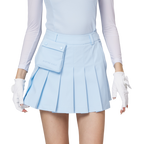 Skirt pendek wanita berlipat lebar berpinggang tinggi