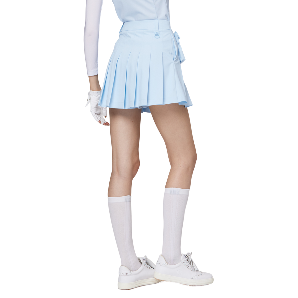 Skirt pendek wanita berlipat lebar berpinggang tinggi