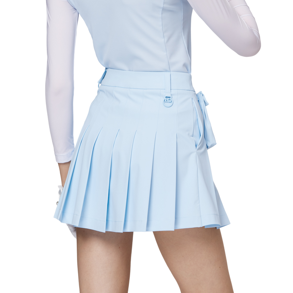 Skirt pendek wanita berlipat lebar berpinggang tinggi