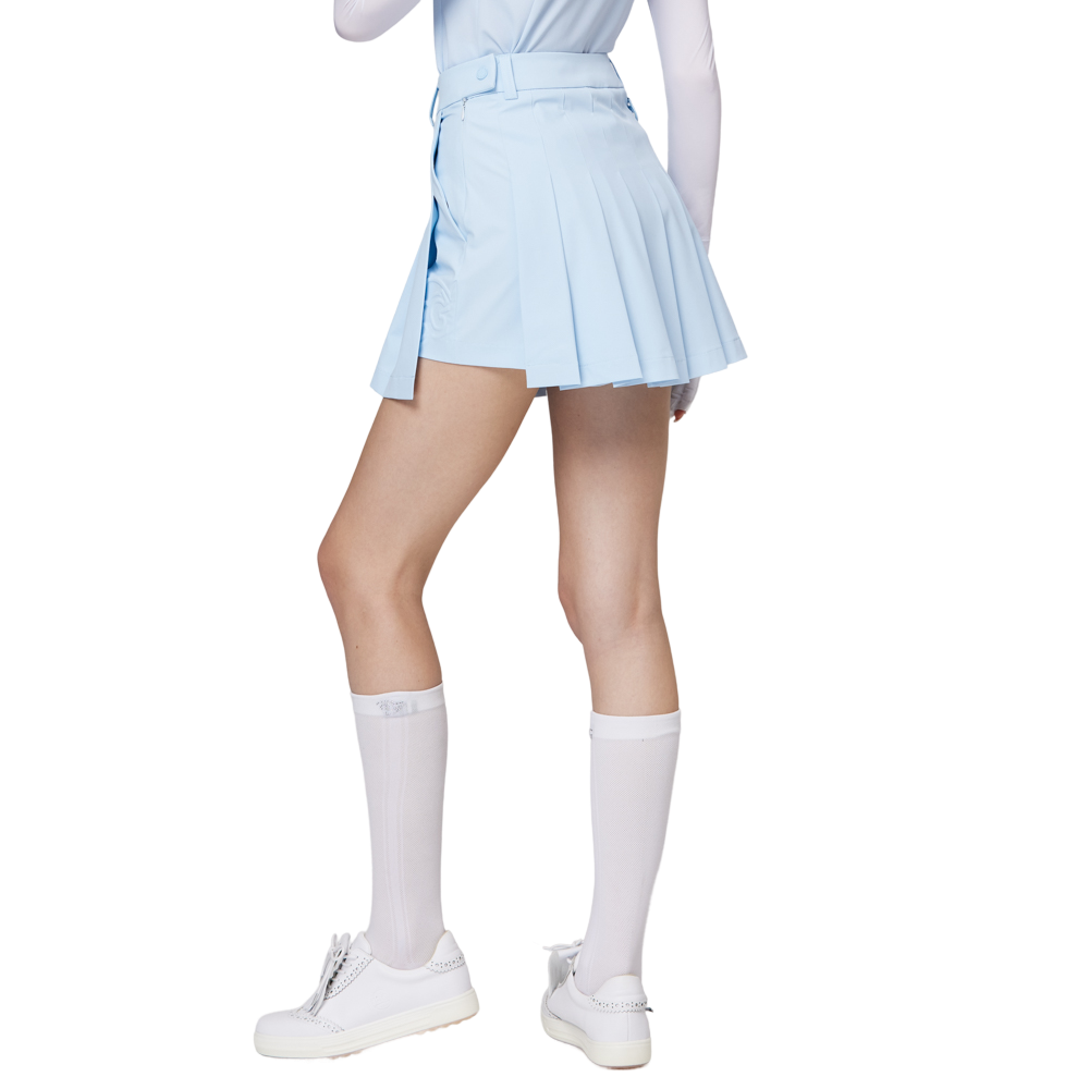 Skirt pendek wanita berlipat lebar berpinggang tinggi