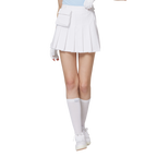 Skirt pendek wanita berlipat lebar berpinggang tinggi