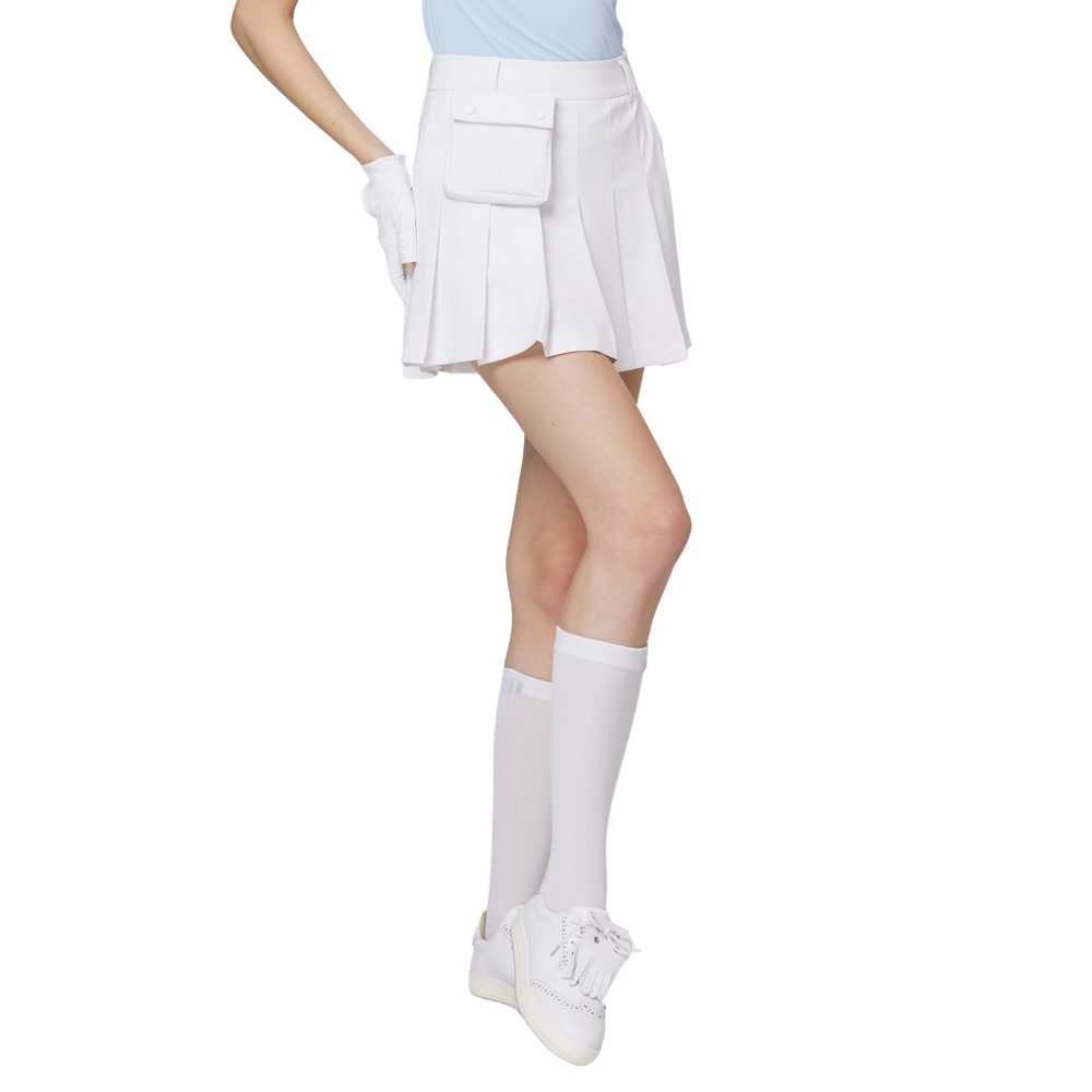 Skirt pendek wanita berlipat lebar berpinggang tinggi