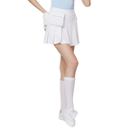 Skirt pendek wanita berlipat lebar berpinggang tinggi