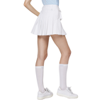 Skirt pendek wanita berlipat lebar berpinggang tinggi