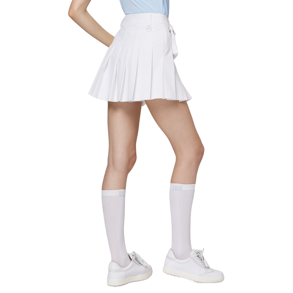 Skirt pendek wanita berlipat lebar berpinggang tinggi