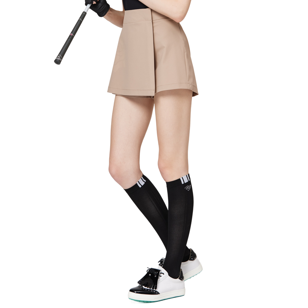 Printed high-waisted A-line women's shorts skirt