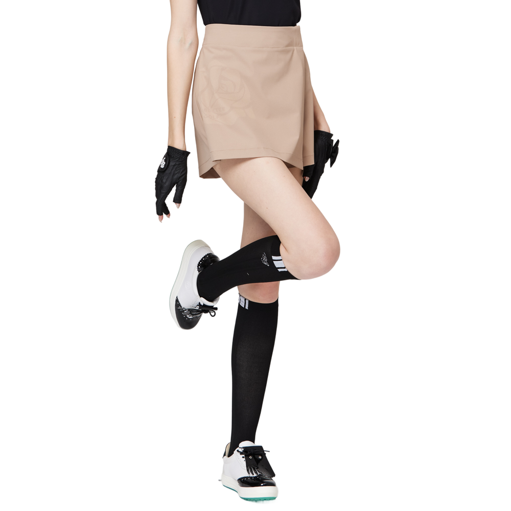 Printed high-waisted A-line women's shorts skirt