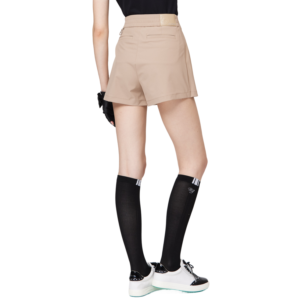 Printed high-waisted A-line women's shorts skirt