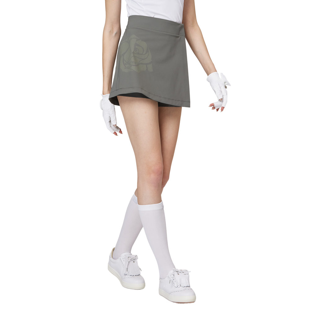 Printed high-waisted A-line women's shorts skirt