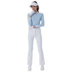 女士奶油修身高爾夫長袖衣