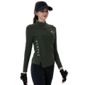 Stylish stand-collar fleece-lined long-sleeve top