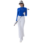 水波提花翻領長袖衣