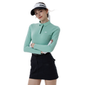 Wave Jacquard Polo Long Sleeve Top