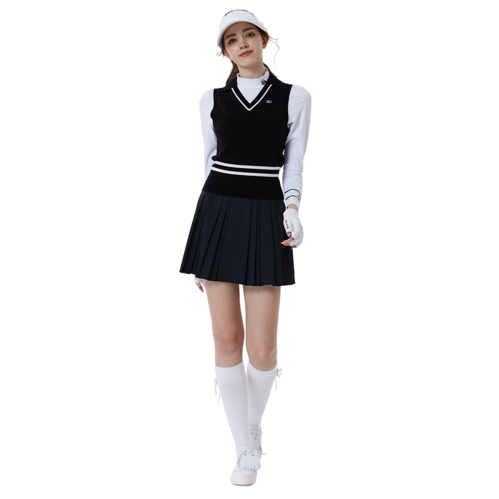 女高爾夫毛織V領背心