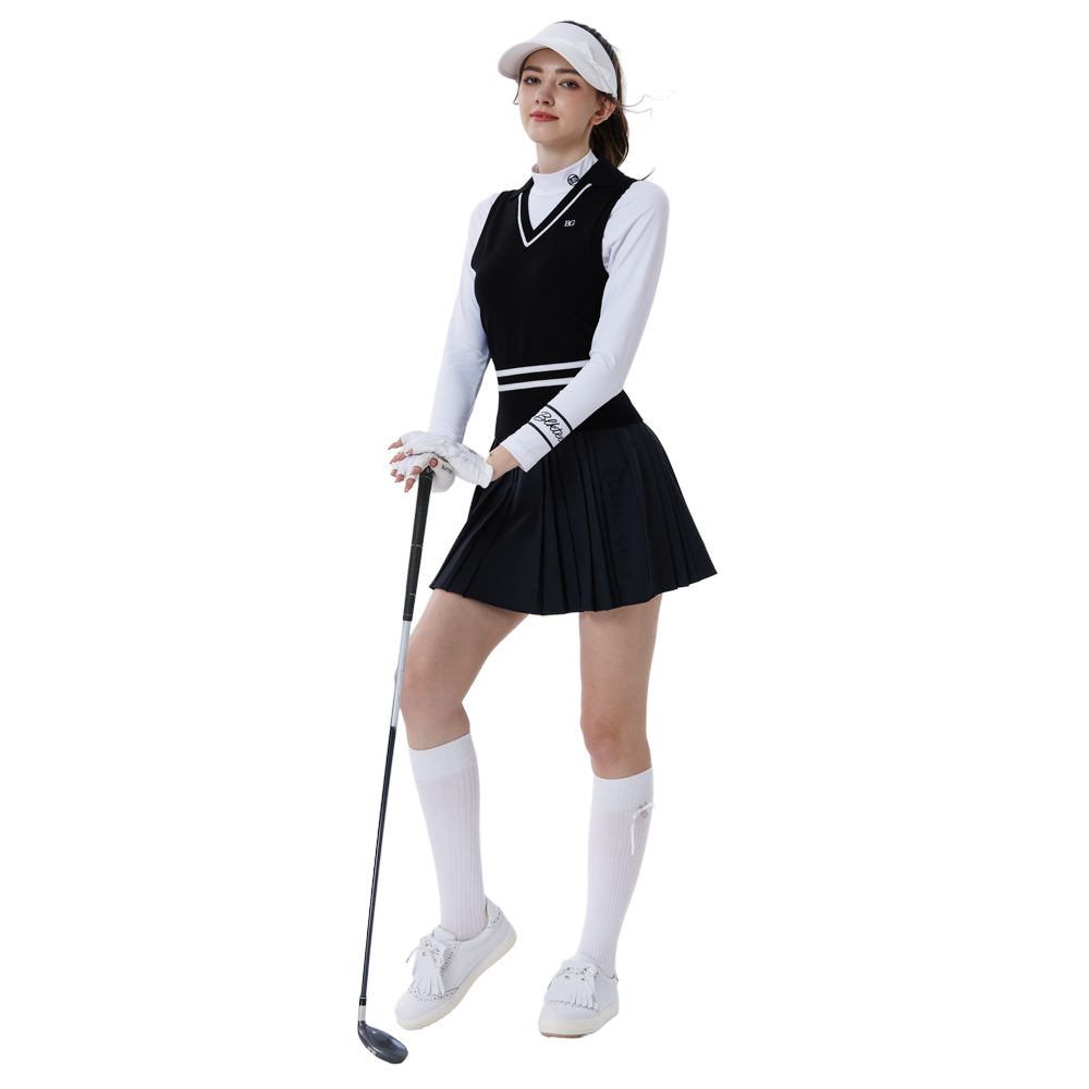 女高爾夫毛織V領背心