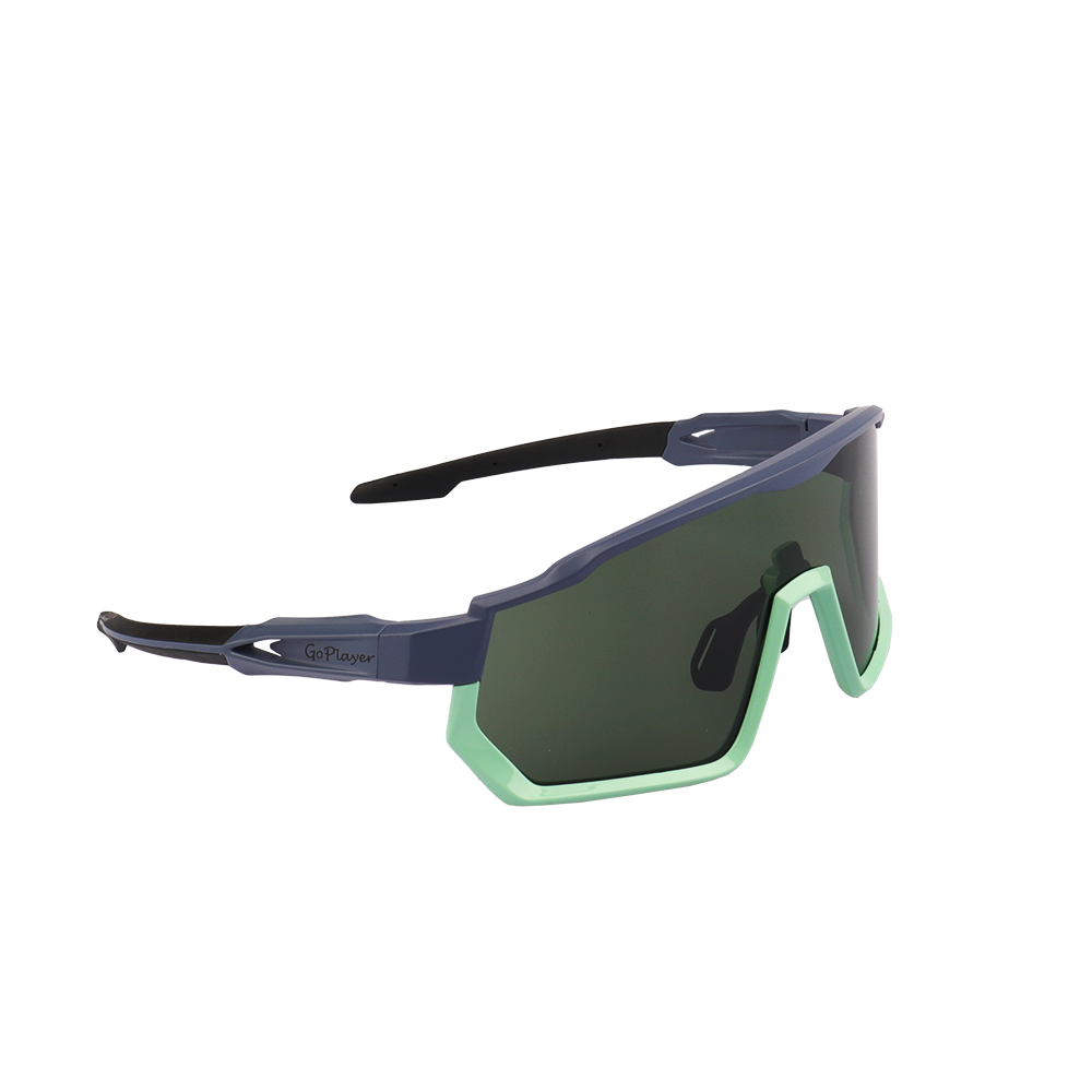 GoPlayer Large Frame Sunglasses (Blue Green Frame Green Film)